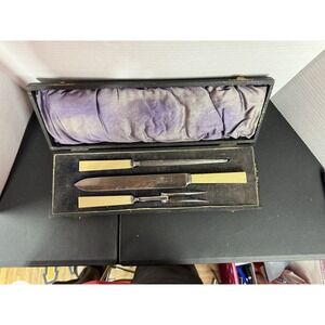 Henry Hobson and Sons Sheffield Stainless Express Bakelite Carving Set Velvet Ca